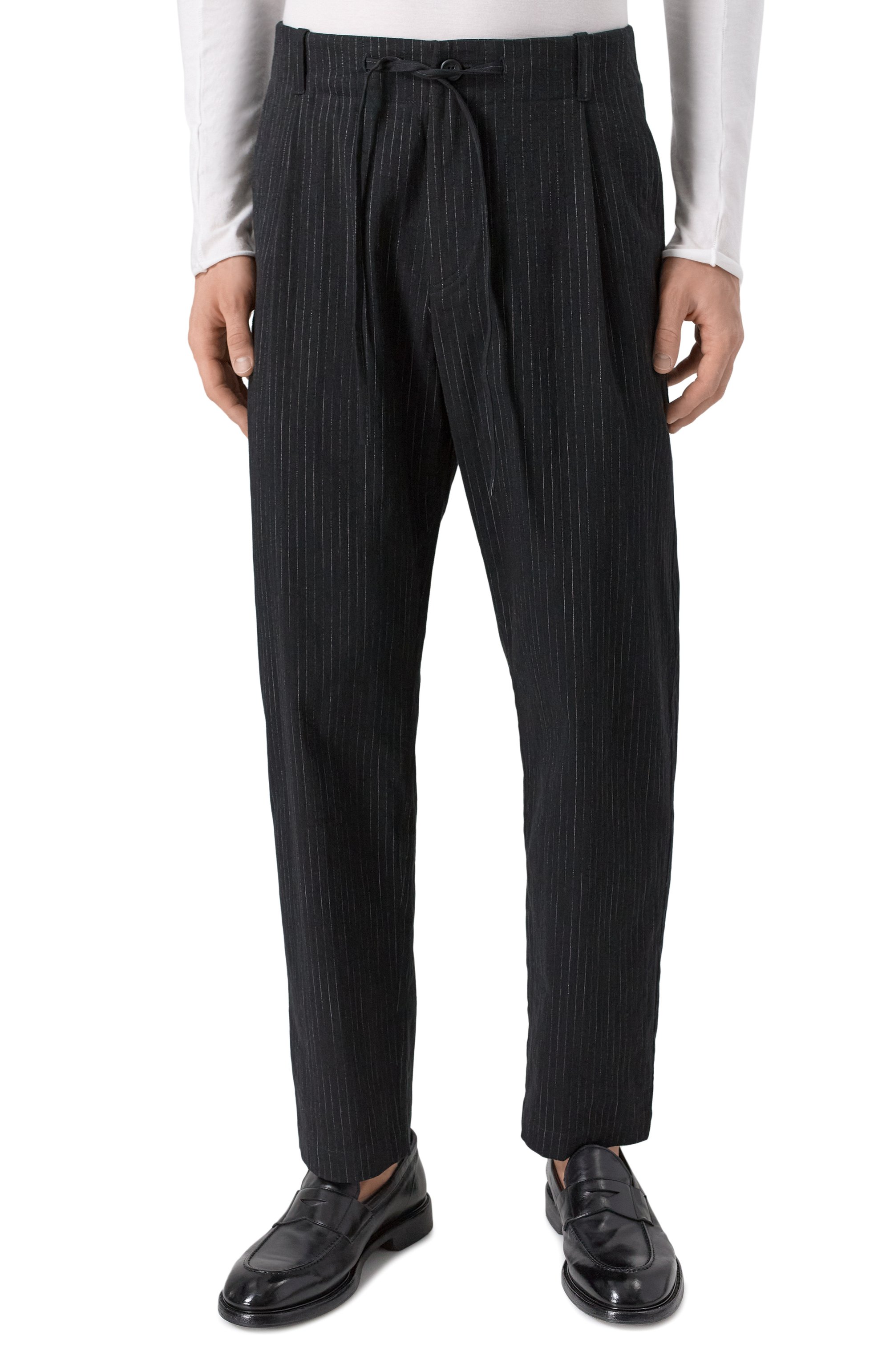 Брюки из хлопка и льна HANNES ROETHER черного цвета по цене 49200 руб., арт. PA21DRE.5111/, фото 3 Брюки из хлопка и льна HANNES ROETHER, арт. PA21DRE.5111/, фото 3