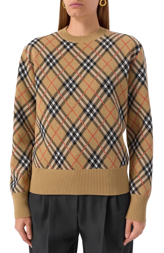 Шерстяной пуловер Burberry 8110514 Бежевый  8110514 Фото 3