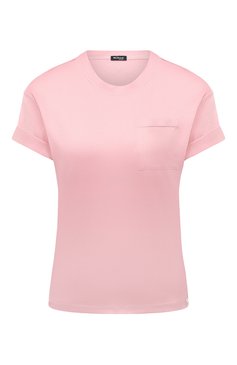 Женская хлопковая футболка KITON розового цвета, арт. D55426H08051 | Фото 1 (Принт: Без принта; Рукава: Короткие; Длина (для топов): Стандартные; Материал сплава: Проставлено; Материал внешний: Хлопок; Женское Кросс-КТ: Футболка-одежда; Драгоценные камни: Проставлено; Стили: Кэжуэл)