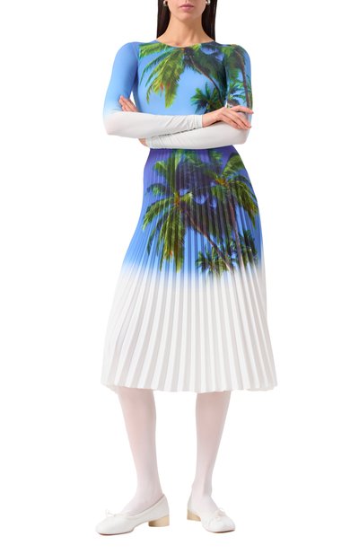 Плиссированная юбка MM6 белого цвета по цене 87550 руб., арт. S52MA0197/M35366, фото 2 Плиссированная юбка MM6, арт. S52MA0197/M35366, фото 2