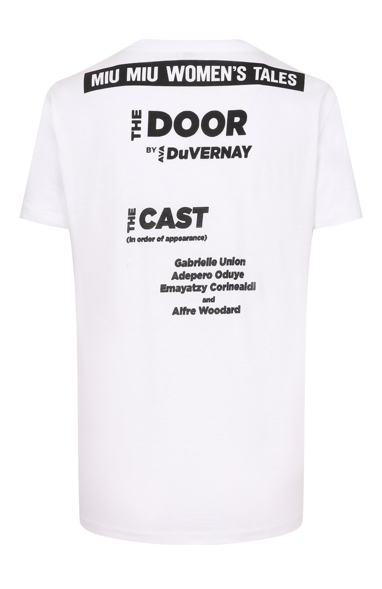 Хлопковая футболка MIU MIU, арт. MJN053-1QD2-F0009, фото 2