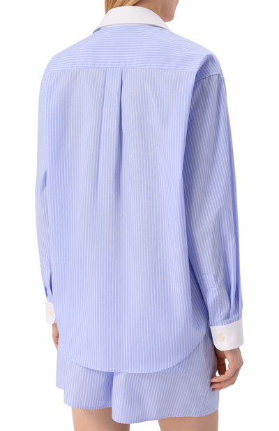 Хлопковая рубашка SPORTY AND RICH голубого цвета по цене 31450 руб., арт. SI01966302ST08, фото 4 Хлопковая рубашка SPORTY AND RICH, арт. SI01966302ST08, фото 4
