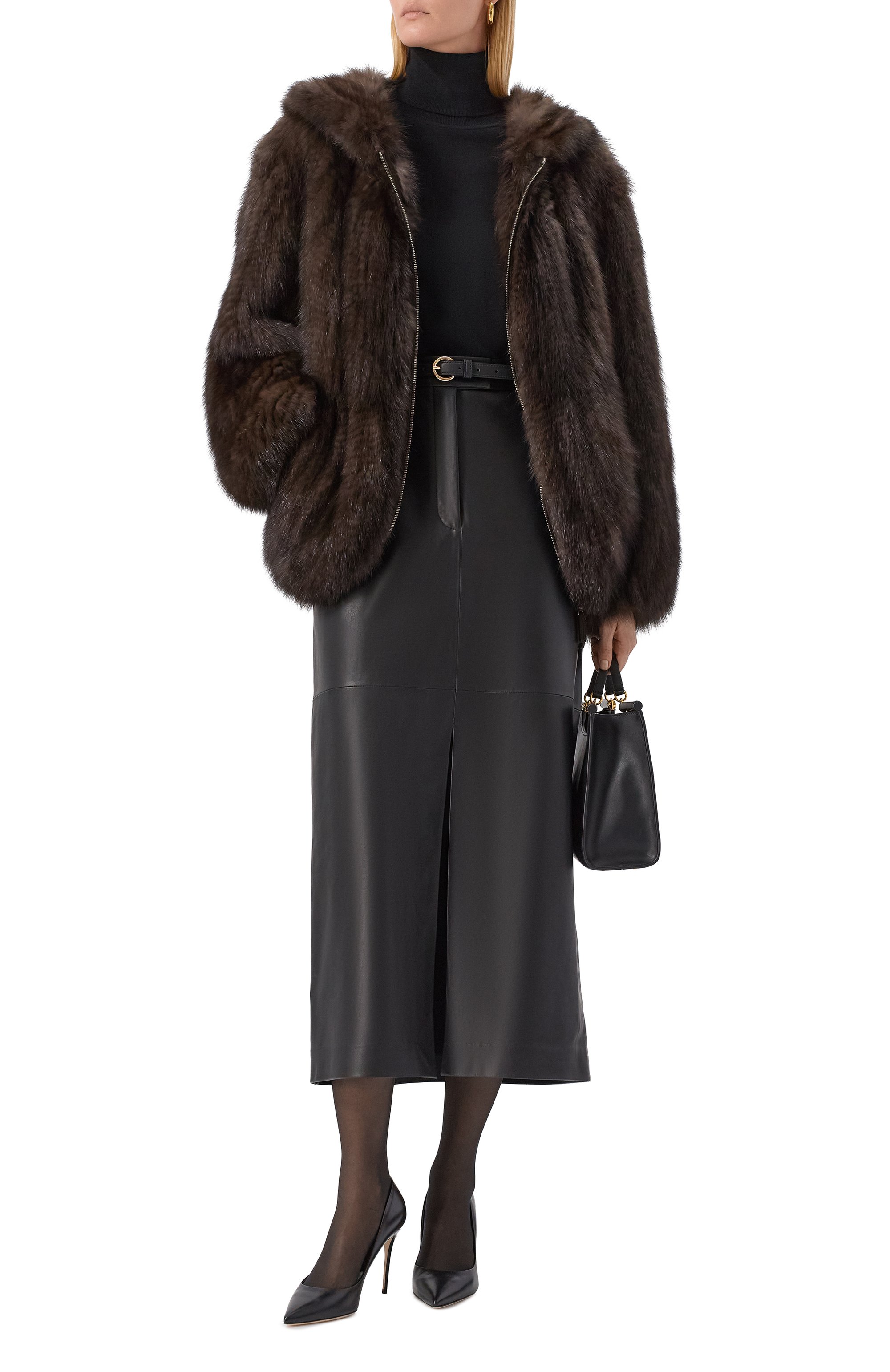 Шуба из вязаного соболя MVST, арт. M005/SABLE FARM NO SILVER, фото 2