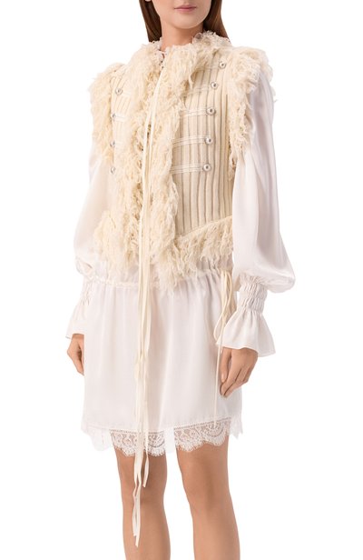 Шерстяной жилет ANN DEMEULEMEESTER кремового цвета по цене 221500 руб., арт. B0014533/KN093, фото 3 Шерстяной жилет ANN DEMEULEMEESTER, арт. B0014533/KN093, фото 3