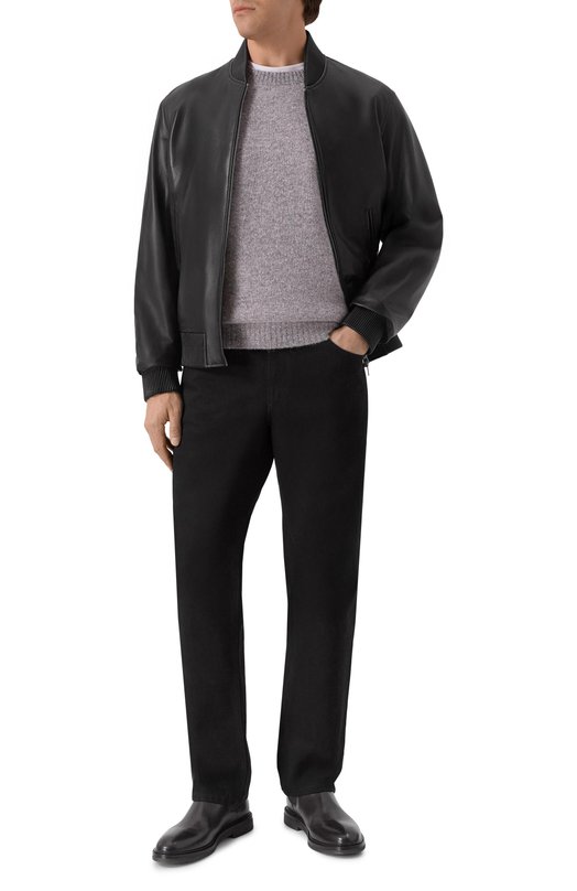 Кожаный бомбер MVST M25.1PM.0009/CREAM NAPA_001 Чёрный  M25.1PM.0009/CREAM NAPA_001 Фото 2