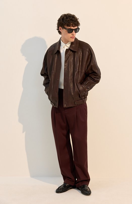 Шерстяные брюки Bottega Veneta 851380/V6DB0 Бордовый  851380/V6DB0 Фото 6