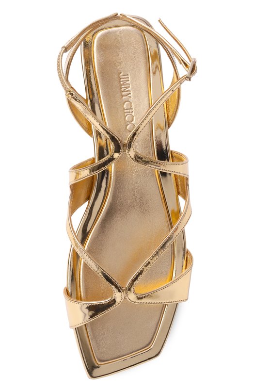 Кожаные сандалии Ayla Jimmy Choo AYLAFLATQUI Золотой  AYLAFLATQUI Фото 6