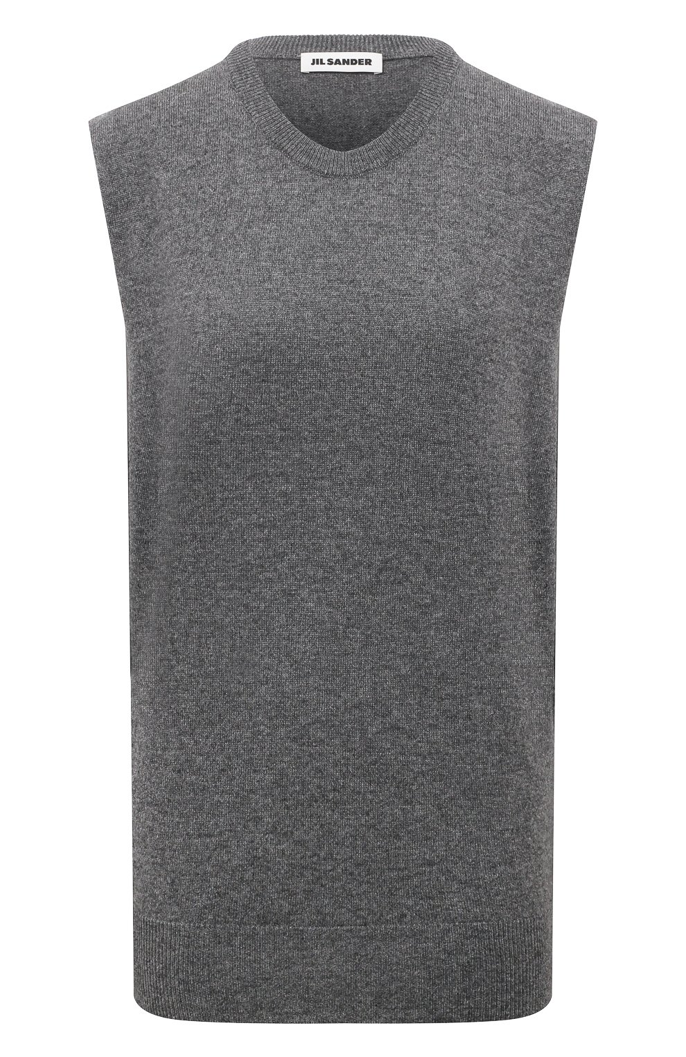 Кашемировый топ JIL SANDER темно-серого цвета по цене 98100 руб., арт. J02GP0017/J13201, фото 1 Кашемировый топ JIL SANDER, арт. J02GP0017/J13201, фото 1