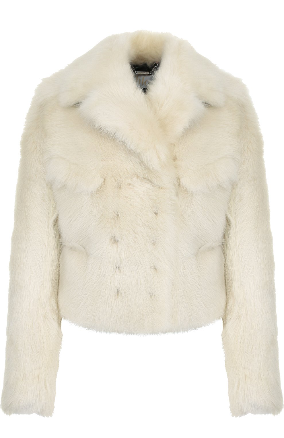 Укороченная шуба с кожаной отделкой CHLOÉ, арт. CHC18ACV06211, фото 1