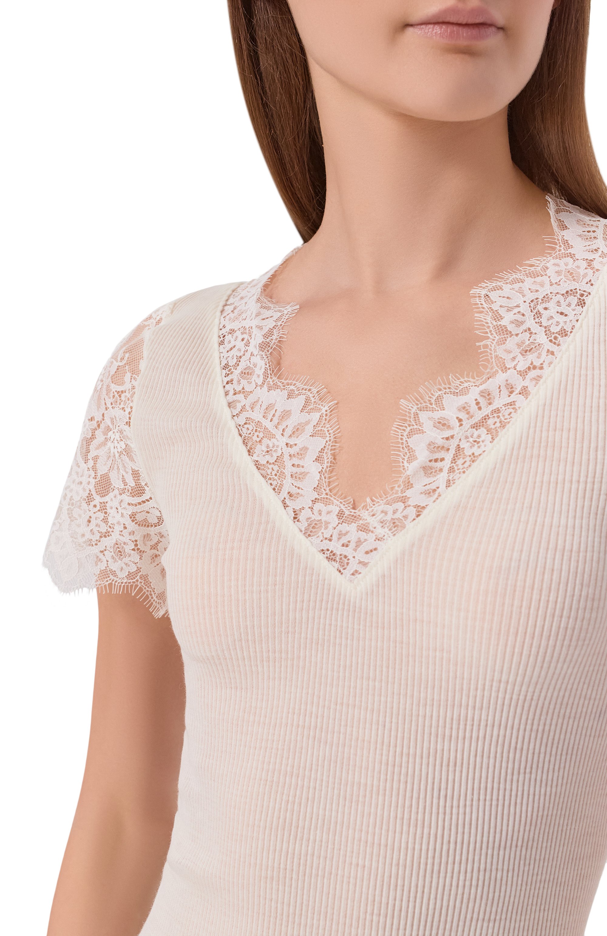 Топ из шерсти и шелка LISE CHARMEL кремового цвета по цене 19910 руб., арт. ANJ9110, фото 5 Топ из шерсти и шелка LISE CHARMEL, арт. ANJ9110, фото 5