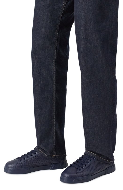 Кожаные кеды Portofino Light Strobel Dolce & Gabbana CS2354/AG093 Синий  CS2354/AG093 Фото 3