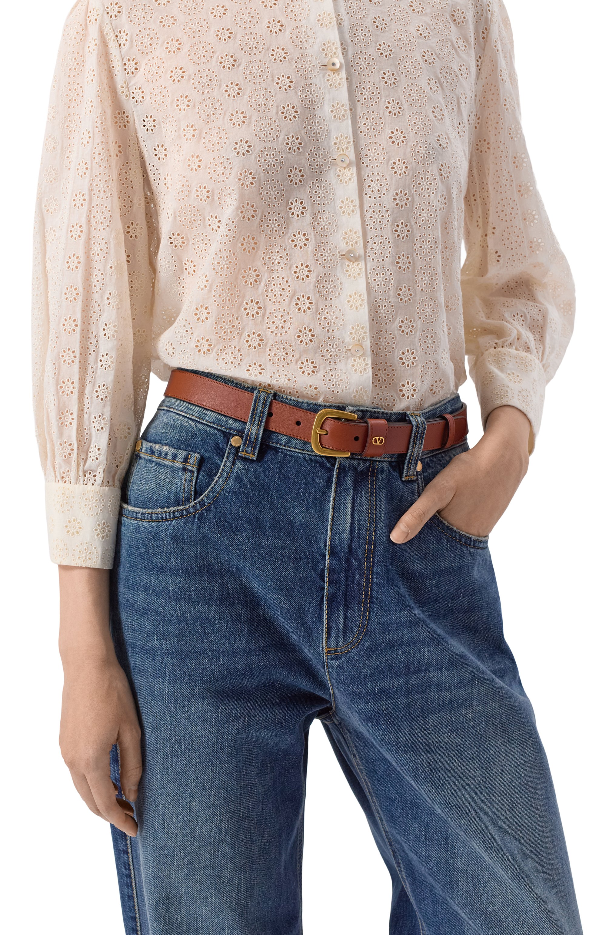 Кожаный ремень VALENTINO, арт. 7W2T0SM1/PPU, фото 2