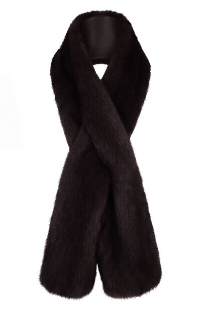 Женский меховой шарф из норки MVST, арт. MSC-01 MINK BLACK