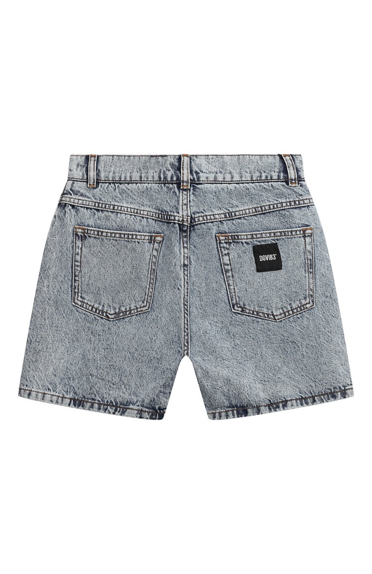 Детские джинсовые шорты DOLCE & GABBANA голубого цвета, арт. L83Q25/LDC30 | Фото 2 (Нос: Не проставлено; Материал внешний: Хлопок, Деним; Кросс-КТ: Деним; Автоматизация состава: Проставлено)
