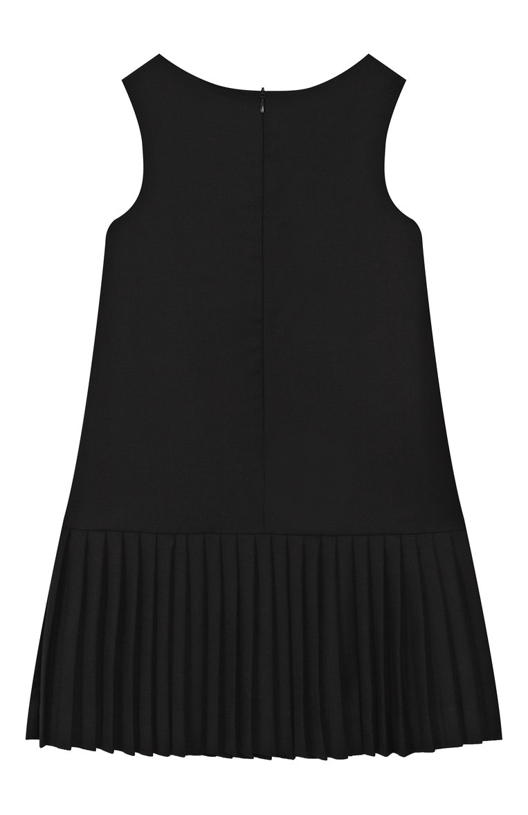 Детское шерстяной сарафан DOLCE & GABBANA черного цвета, арт. L54DE8/FUBD9/8-14 | Фото 2 (Материал подклада: Вискоза; Материал внешний: Шерсть; Девочки-школьная форма: Платья; Девочки Кросс-КТ: Сарафан-одежда; Рукава: Без рукавов; Ростовка одежда: 8 лет | 128 см, 16 лет | 164 см, 13 - 15 лет | 158 см)