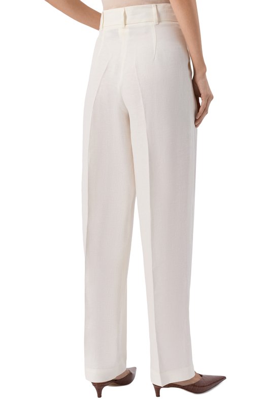 Льняные брюки Max Mara Studio SIAMESE Кремовый  SIAMESE Фото 4