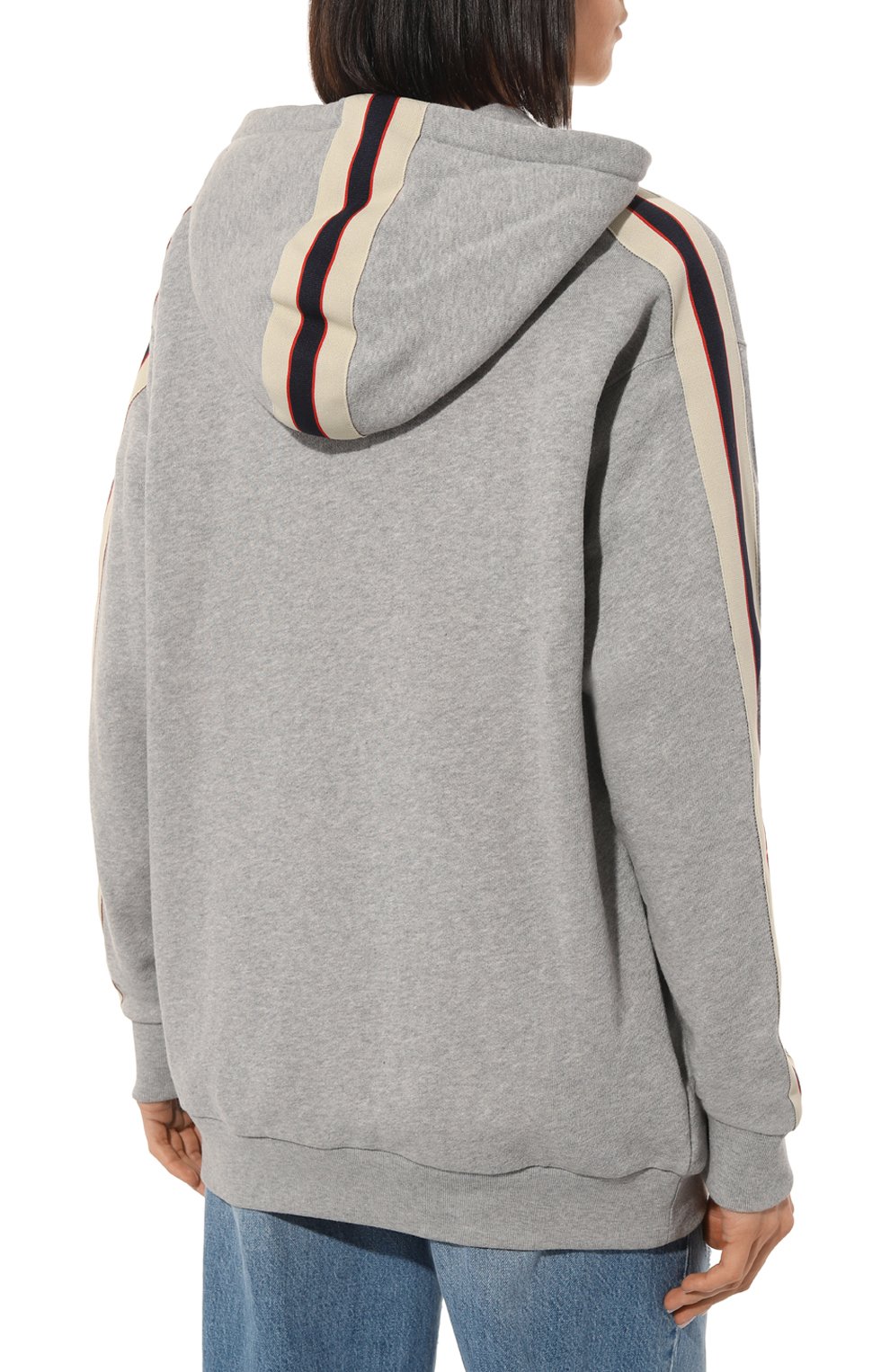 Хлопковая толстовка GUCCI серого цвета по цене 172800 руб., арт. 505527 X9P84, фото 4 Хлопковая толстовка GUCCI, арт. 505527 X9P84, фото 4