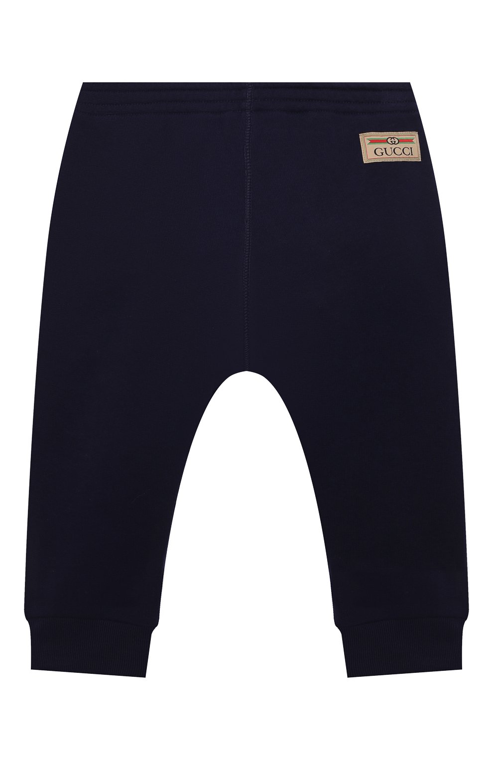 Хлопковые джоггеры GUCCI синего цвета по цене 29750 руб., арт. 653684/XJDKB, фото 1 Хлопковые джоггеры GUCCI, арт. 653684/XJDKB, фото 1