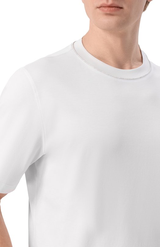 Хлопковая футболка Brunello Cucinelli M0B131356P Белый  M0B131356P Фото 5