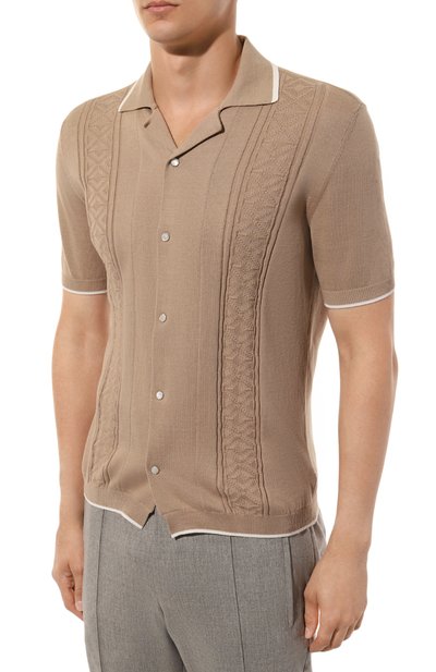 Хлопковая рубашка BRUNELLO CUCINELLI, арт. M29202605, фото 3