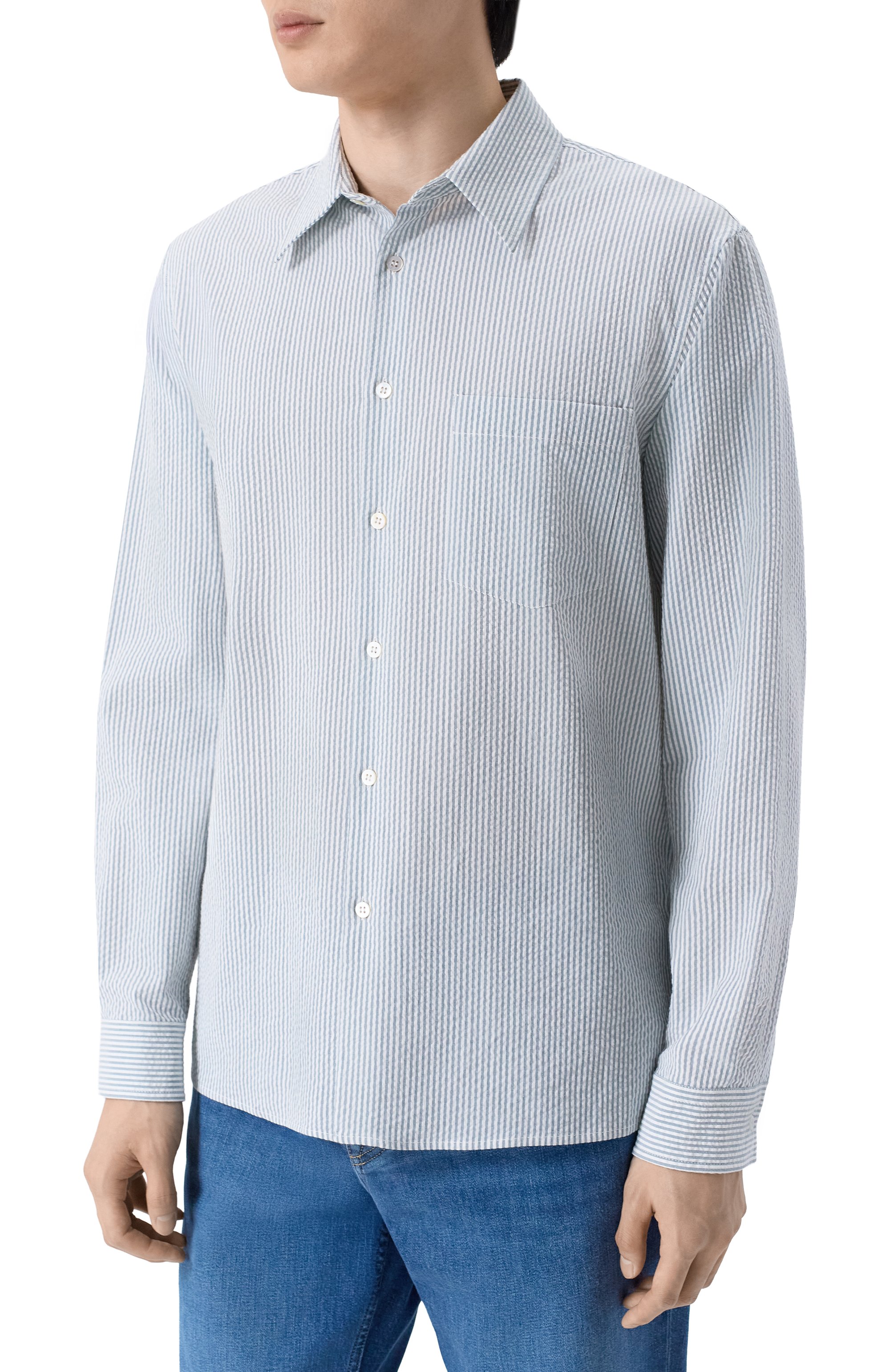 Хлопковая рубашка MVST, арт. M26.2PM.B010/F134 STRIPED SEERSUCKER, фото 3