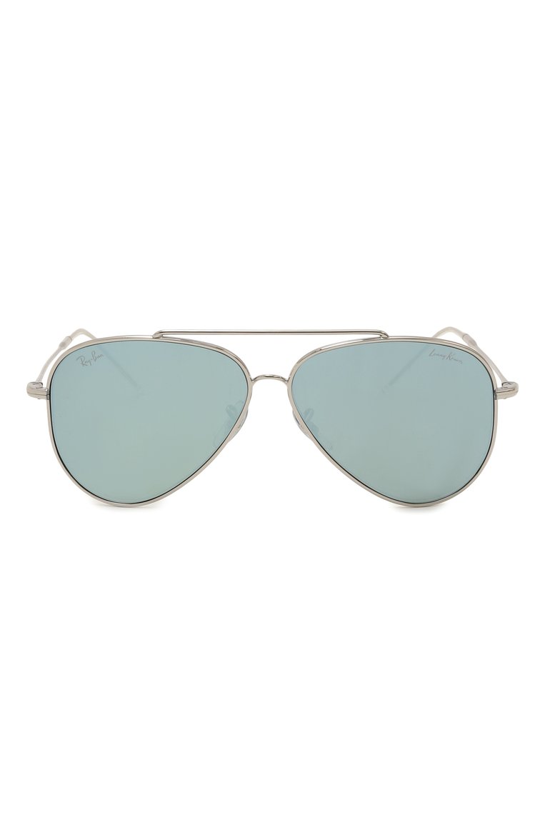 Женские солнцезащитные очки RAY-BAN голубого цвета, арт. R0101S-003/30 | Фото 4 (Региональные ограничения белый список (Axapta Mercury): Не проставлено; Нос: Не проставлено; Кросс-КТ: С/з-унисекс; Материал: Металл; Тип очков: С/з; Очки форма: Авиаторы; Оптика Гендер: оптика-унисекс)