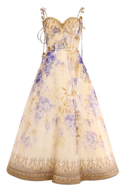 Женское платье изо льна и шелка ZIMMERMANN, арт. 3885DS252