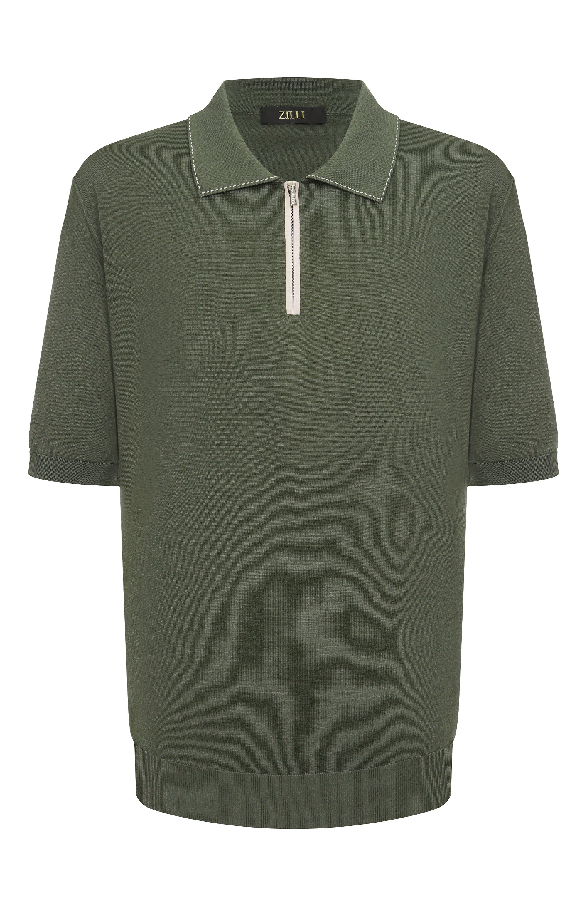 Поло с отделкой из кожи аллигатора ZILLI, арт. KZP002M0143VRIS00/62-64, фото 1