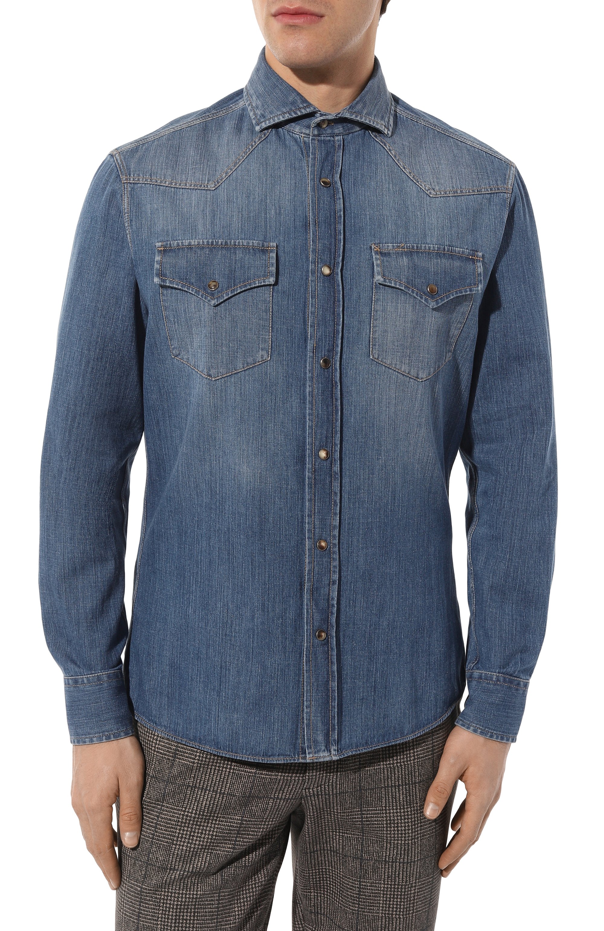 Джинсовая рубашка BRUNELLO CUCINELLI, арт. ME6454008, фото 3