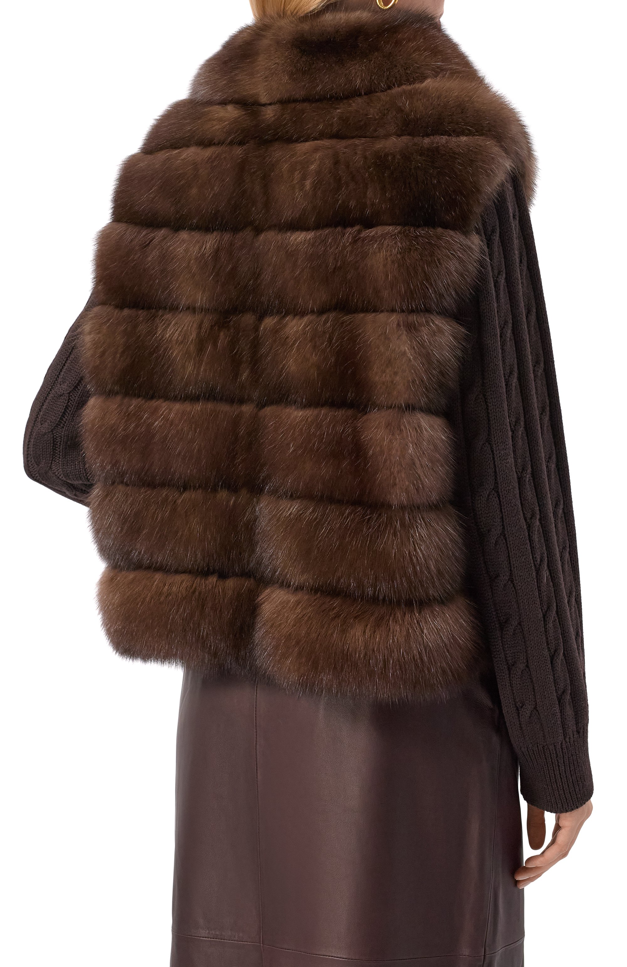 Шуба из соболя VICTORIA KUSENKOVA темно-коричневого цвета по цене 3630000 руб., арт. 763379104626, фото 4 Шуба из соболя VICTORIA KUSENKOVA, арт. 763379104626, фото 4