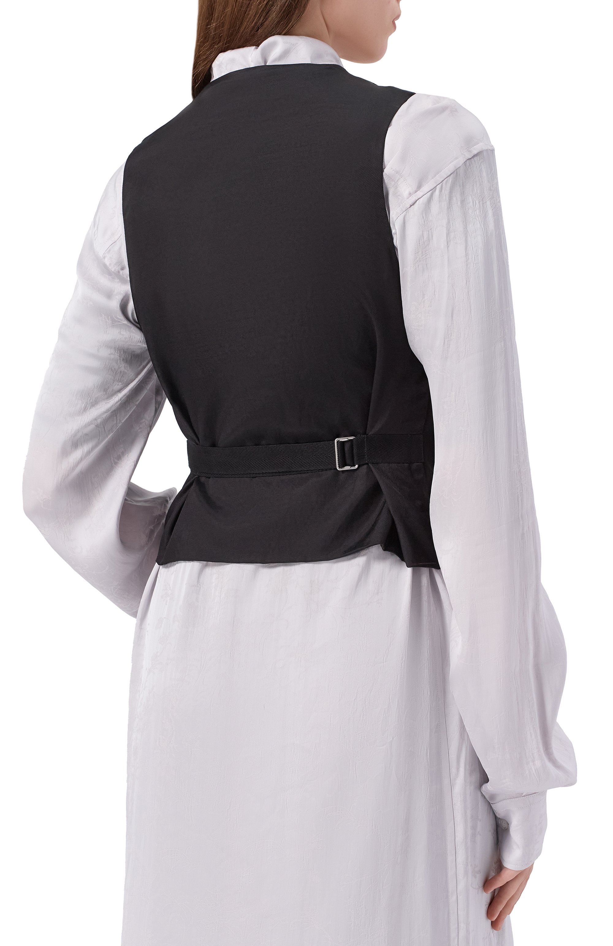 Хлопковый жилет ANN DEMEULEMEESTER черного цвета по цене 98850 руб., арт. B0013555/FA696, фото 4 Хлопковый жилет ANN DEMEULEMEESTER, арт. B0013555/FA696, фото 4