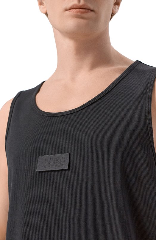 Хлопковая майка MM6 SH0NL0007/M20054 Чёрный  SH0NL0007/M20054 Фото 5