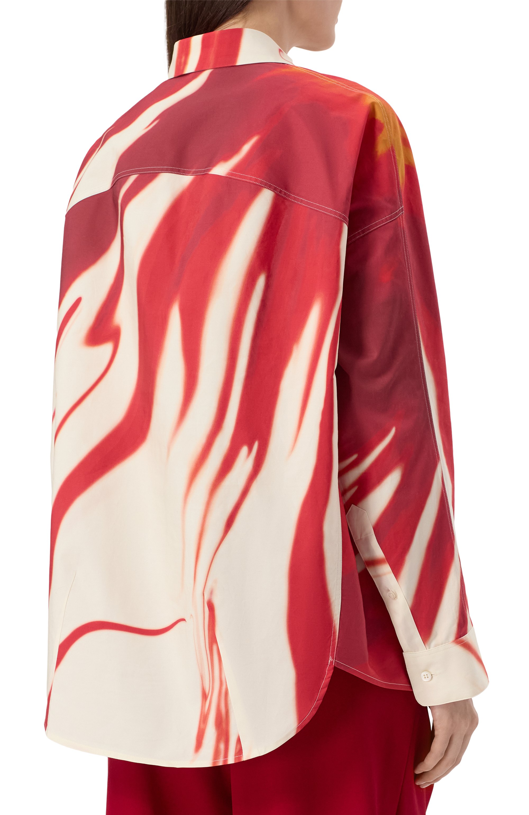 Хлопковая рубашка DRIES VAN NOTEN красного цвета по цене 108500 руб., арт. 251-010713-1036, фото 4 Хлопковая рубашка DRIES VAN NOTEN, арт. 251-010713-1036, фото 4