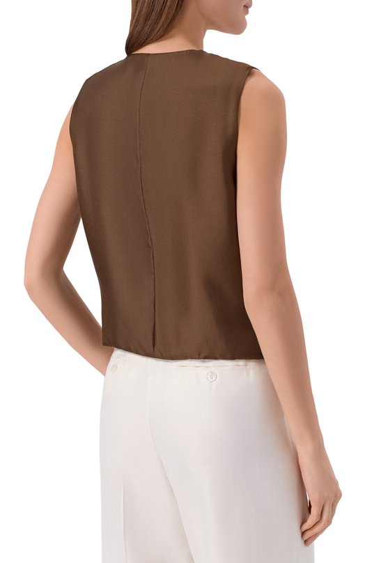 Хлопковый жилет Loro Piana FA04098 Коричневый  FA04098 Фото 4