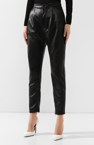 Кожаные брюки SAINT LAURENT, арт. 589597/YC2UE, фото 3