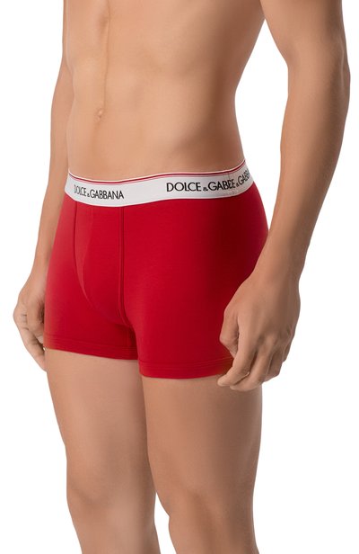 Хлопковые боксеры DOLCE & GABBANA красного цвета по цене 9475 руб., арт. M4F70J/0UAIG, фото 2 Хлопковые боксеры DOLCE & GABBANA, арт. M4F70J/0UAIG, фото 2