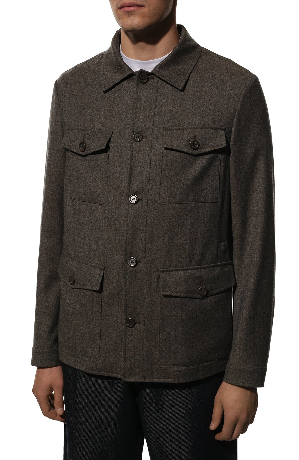 Шерстяная куртка CANALI серого цвета по цене 147500 руб., арт. 030347/SR01809, фото 3 Шерстяная куртка CANALI, арт. 030347/SR01809, фото 3