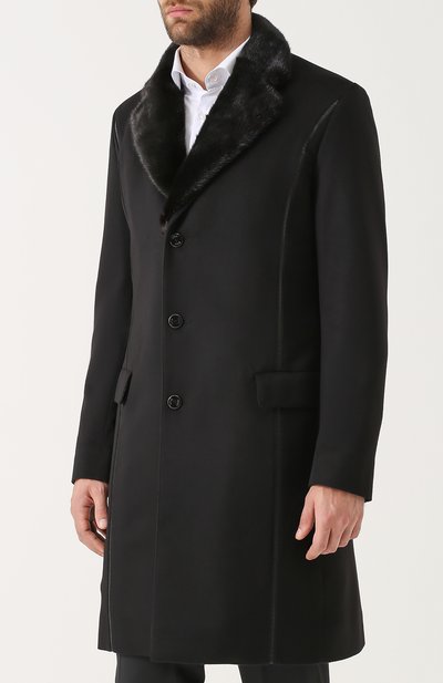 Однобортное кашемировое пальто с меховой подстежкой ZILLI, арт. A0ANDR-03001/10LJ, фото 3