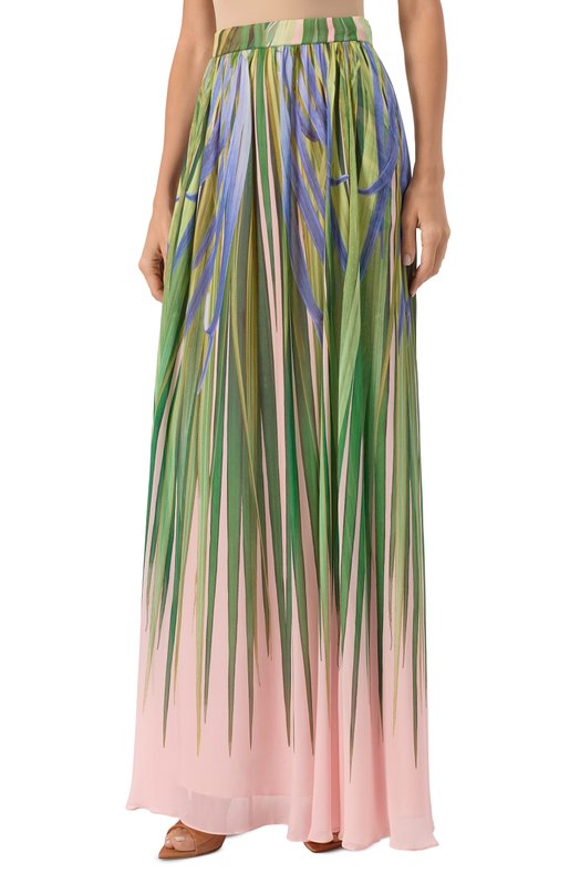 Юбка из вискозы и шелка Elie Saab SK192PP25/VI005 Зелёный  SK192PP25/VI005 Фото 3
