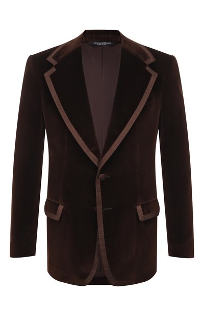 Мужской пиджак из хлопка и шелка DOLCE & GABBANA, арт. G2VP0T/FUVG7