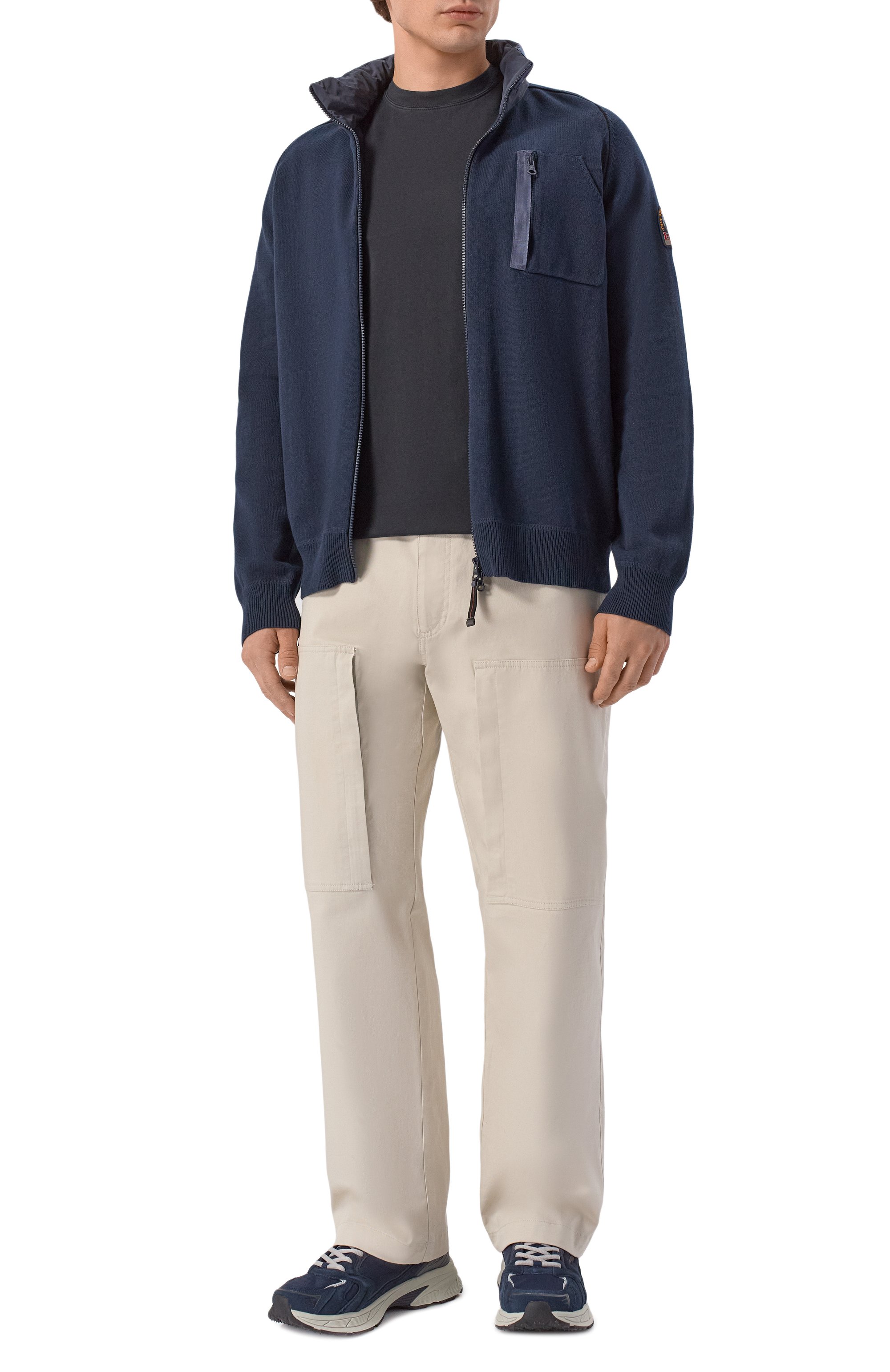 Хлопковый кардиган PARAJUMPERS темно-синего цвета по цене 45850 руб., арт. 26SM-PM KNR K09, фото 2 Хлопковый кардиган PARAJUMPERS, арт. 26SM-PM KNR K09, фото 2