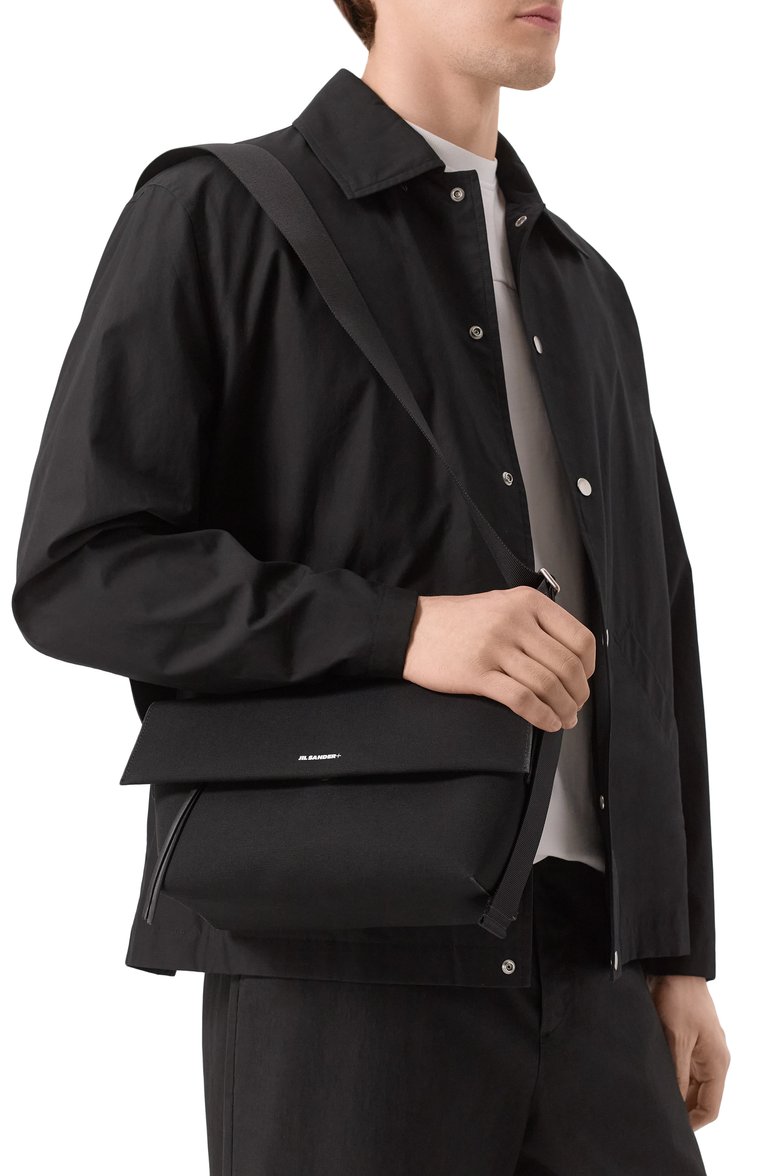 Мужская сумка utility medium JIL SANDER черного цвета, арт. J49WG0003/P6647 | Фото 2 (Материал: Текстиль; Размер: medium; Ремень/цепочка: На ремешке)