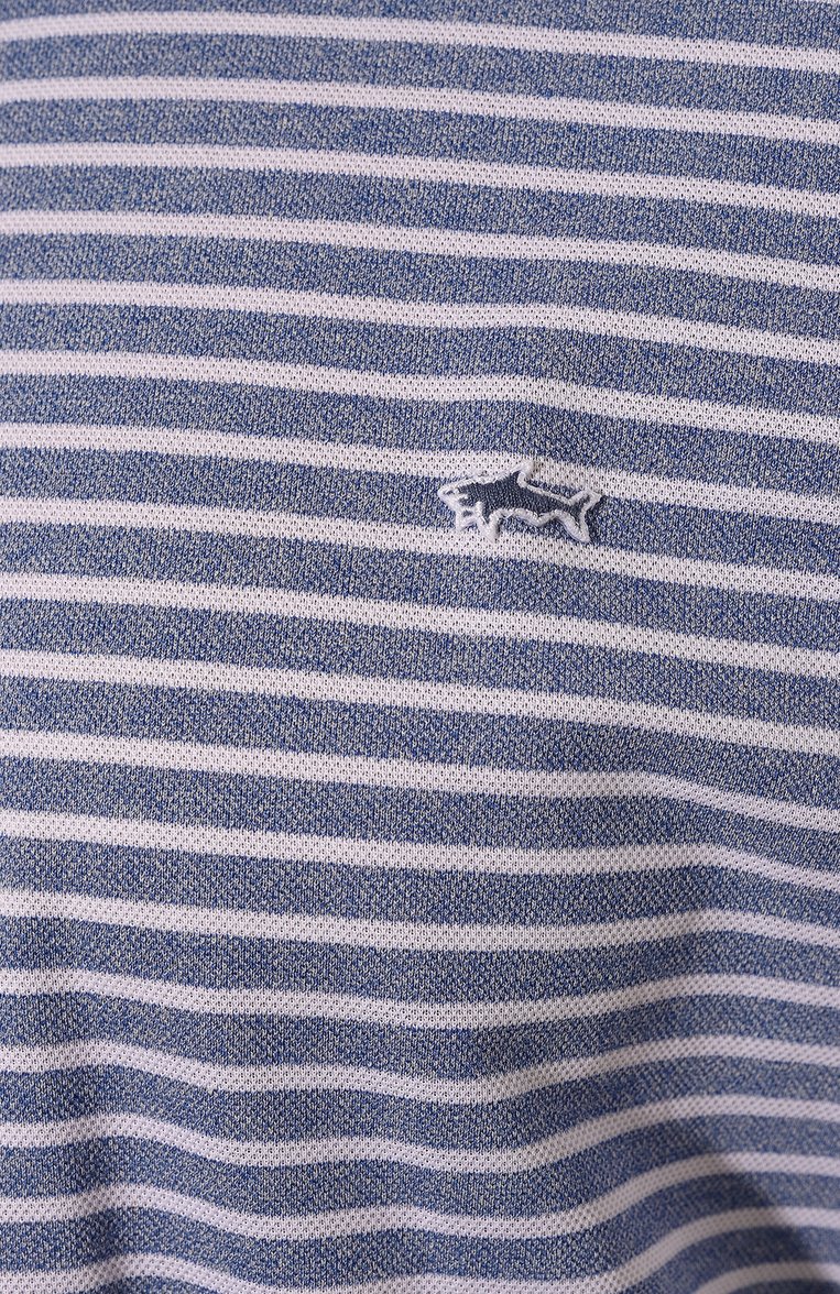 Мужское хлопковое поло PAUL&SHARK синего цвета, арт. 24411236/3XL | Фото 5 (Рукава: Короткие; Длина (для топов): Удлиненные; Материал внешний: Хлопок; Застежка: Пуговицы; Стили: Кэжуэл; Принт: С принтом; Мужское Кросс-КТ: Футболка-оде�жда; Автоматизация ТО: Проставлено; Автоматизация состава: Проставлено; Детали: Без декора)