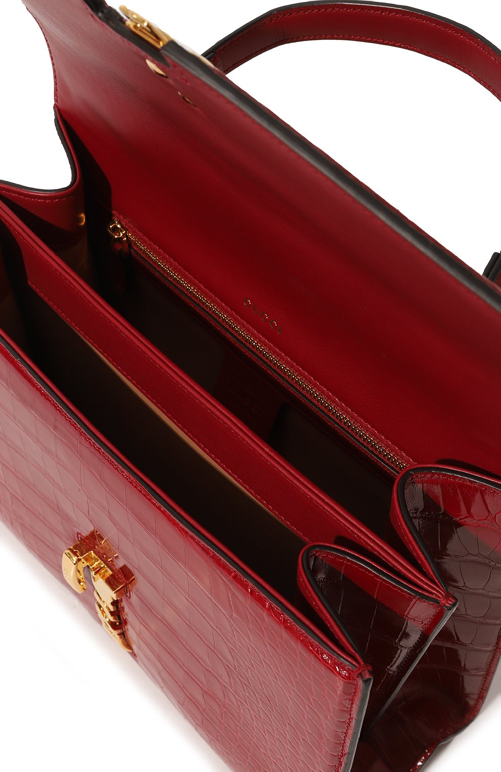 Сумка sylvie 1969 из кожи аллигатора GUCCI бордового цвета по цене 2520000 руб., арт. 602781 EV40G, фото 4 Сумка sylvie 1969 из кожи аллигатора GUCCI, арт. 602781 EV40G, фото 4