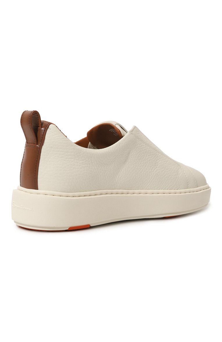 Женские кожаные кеды SANTONI белого цвета, арт. WBCD61224BARSTW4I50 | Фото 5 (Материал внутренний: Натуральная кожа; Подошва: Платформа; Стили: Кэжуэл; Материал внешний: Натуральная кожа; Кросс-КТ: Низкие; Материал утеплителя: Без утеплителя)