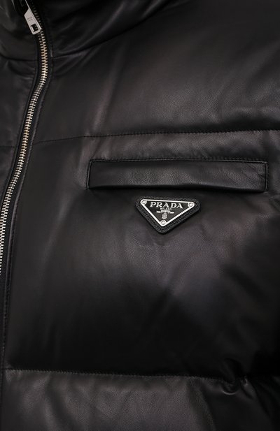 Кожаный пуховик PRADA, арт. UPS559-JHI-F0002, фото 5