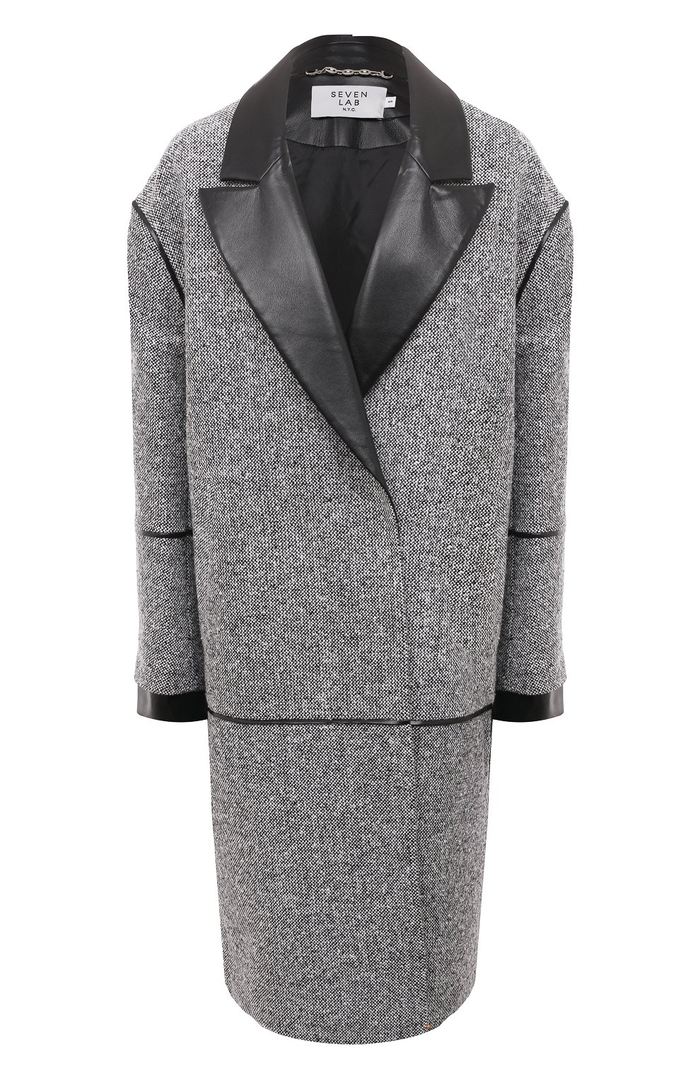 Шерстяное пальто SEVEN LAB черно-белого цвета по цене 43680 руб., арт. SCP.17.120.361, фото 1 Шерстяное пальто SEVEN LAB, арт. SCP.17.120.361, фото 1