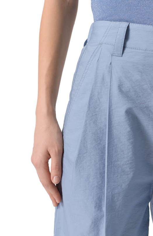 Хлопковые брюки Brunello Cucinelli M0F79P8853 Голубой  M0F79P8853 Фото 5