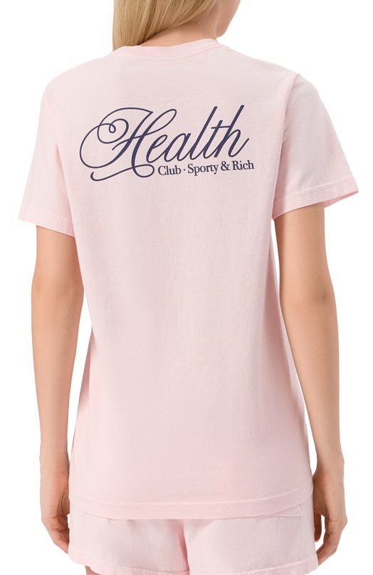 Хлопковая футболка Sporty and Rich T0043620078P140 Розовый  T0043620078P140 Фото 4