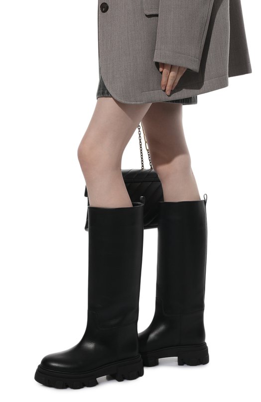 Кожаные сапоги Perni Gia Couture Чёрный, фото 3